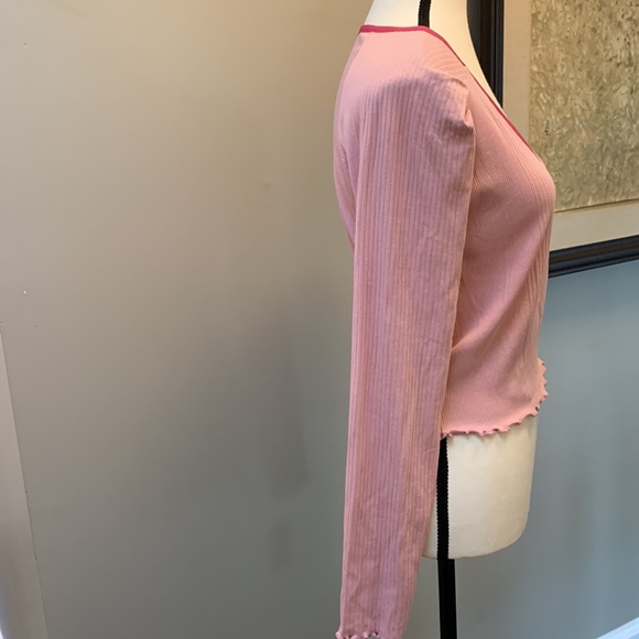 ANTHROPOLOGIE NWT wrap, lettuce hem and cuff, ribbed fabric - Picture 6 of 12